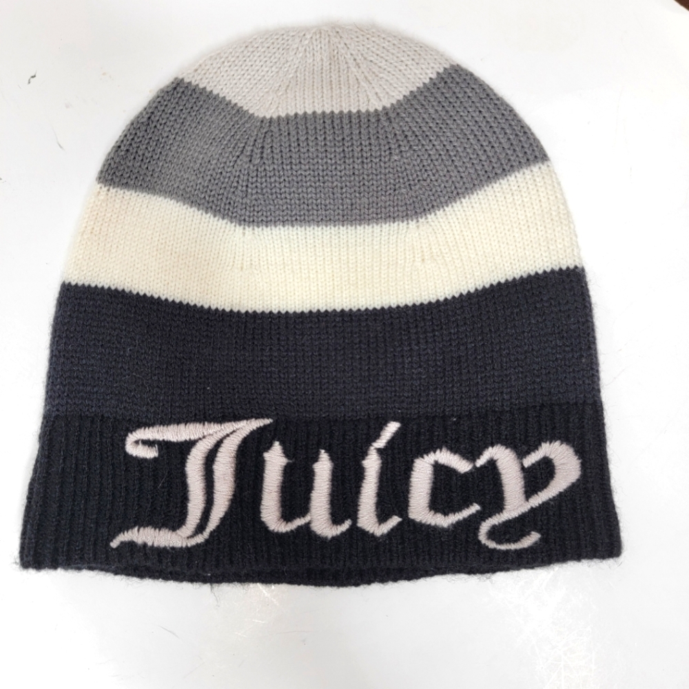 VTG YTK Juicy Couture Wool Hat Gray & Black